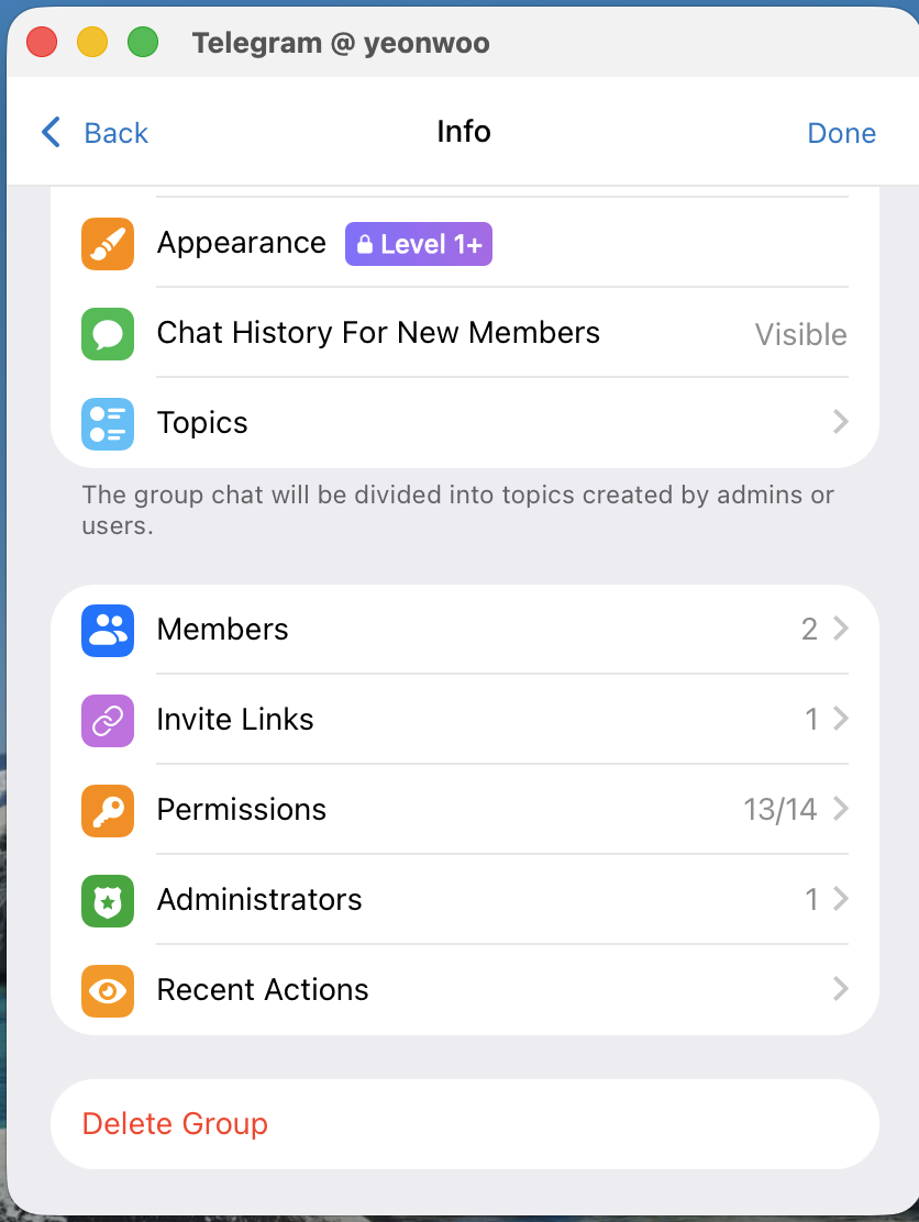 활성화 완료 — Level 1+ 뱃지 확인